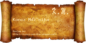 Koncz Mónika névjegykártya